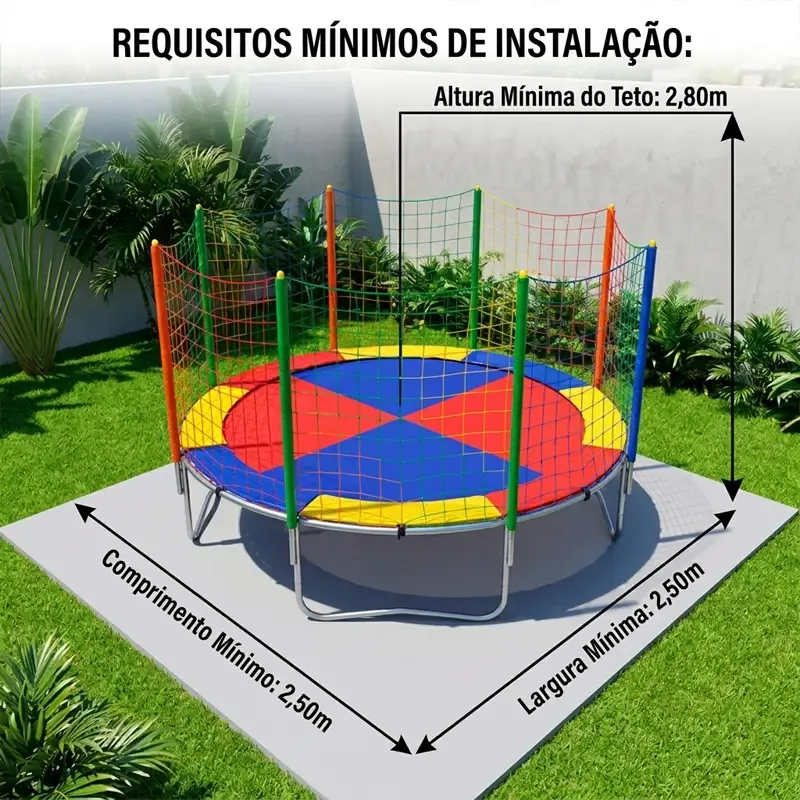 Espaço necessário para instalar a cama elástica 2,00m