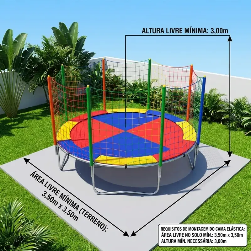 Espaço necessário para instalar a cama elástica 3,10m