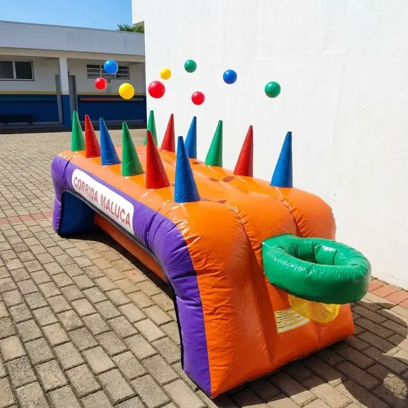 Corrida maluca inflável montada em festa em Cascavel PR